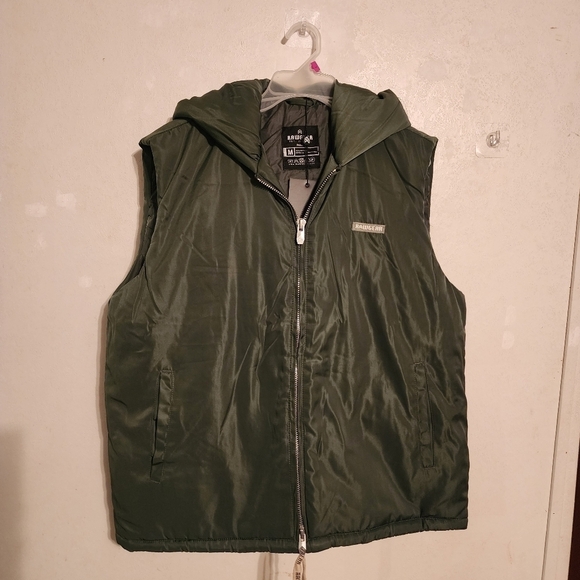 Rawgear Men's Insulated Zip Front Hoodie Vest Green Size M NWT - Picture 1 of 11